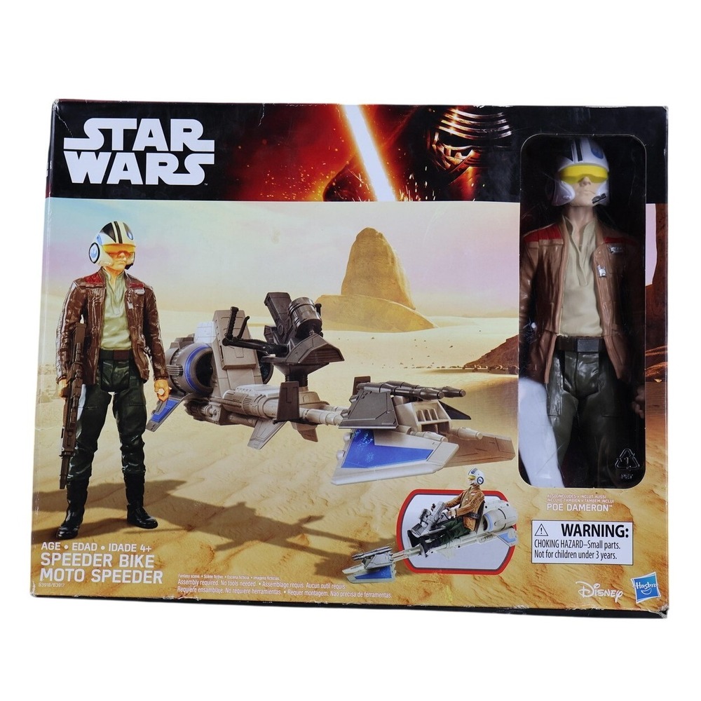 Star Wars The Force Awakens Poe Dameron Speeder Bike Vehicle Figure Set Hasbro